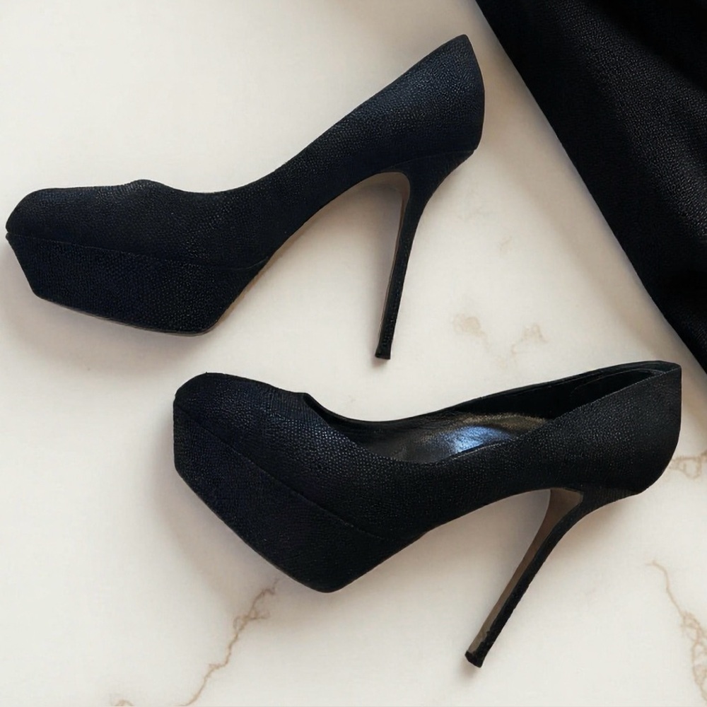 Sergio Rossi scarpe donna blunt heels black textured peep toe platform stiletto
